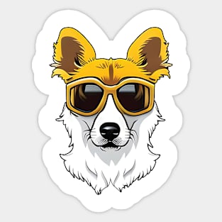 Cute Dog Wearing Sunglasses Sticker